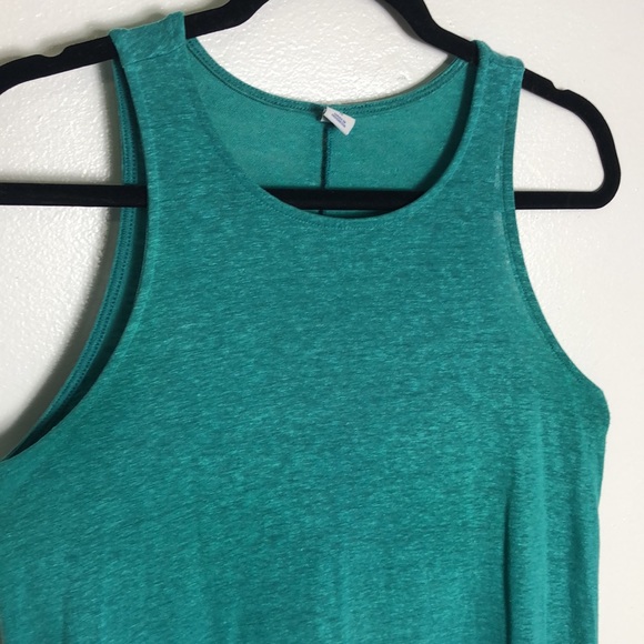 Green Racerback Linen Blend Dress Beach Dress SzM - Picture 2 of 5